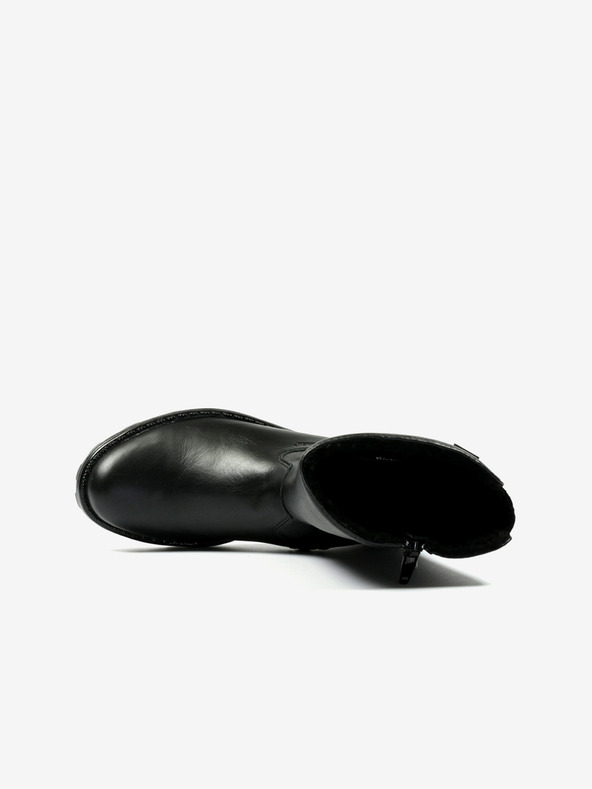 Richter Črni dekliški usnjeni škornji Richter