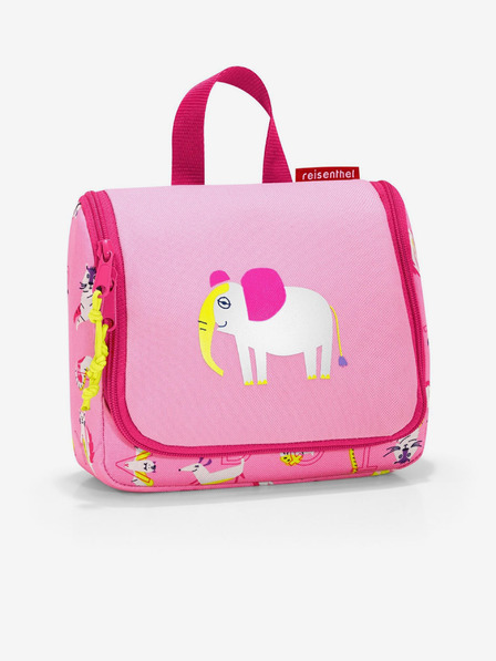 Reisenthel Rožnata dekliška kozmetična torba z motivom slona Reisenthel Toiletbag S Kids Abc friends pink