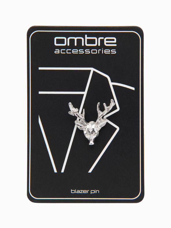 Ombre Clothing Kovinska okrasna jelenova zaponka za obleko srebrna Ombre Clothing