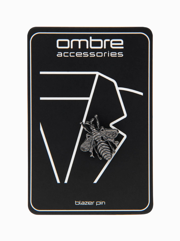Ombre Clothing Dekorativni kovinski čebelji priponka siva Ombre Clothing