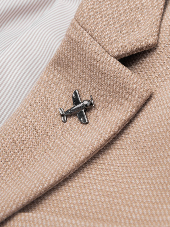 Ombre Clothing Kovinski dekorativni priponka za oblačila letalo s propelerjem siva Ombre Clothing