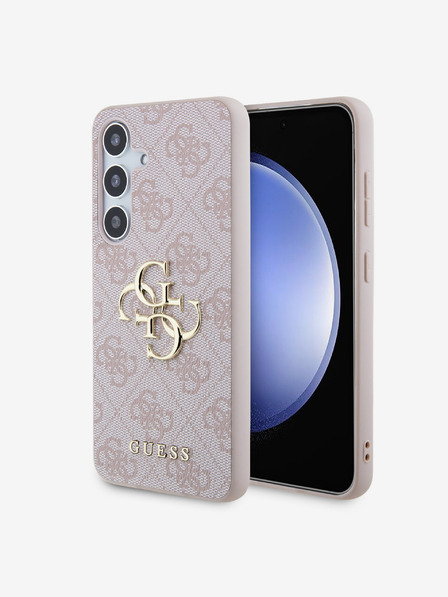 Guess Guess PU 4G Metal Logo zadnji pokrov za Samsung Galaxy S24 Pink
