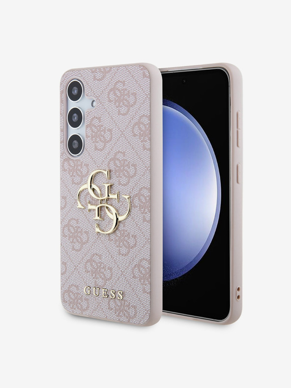 Guess Guess PU 4G Metal Logo zadnji pokrov za Samsung Galaxy S24 Pink