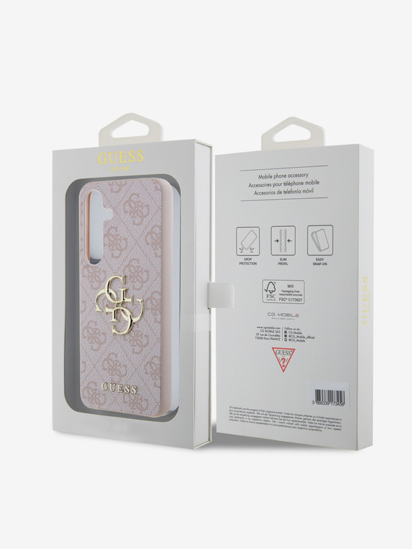 Guess Guess PU 4G Metal Logo zadnji pokrov za Samsung Galaxy S24 Pink
