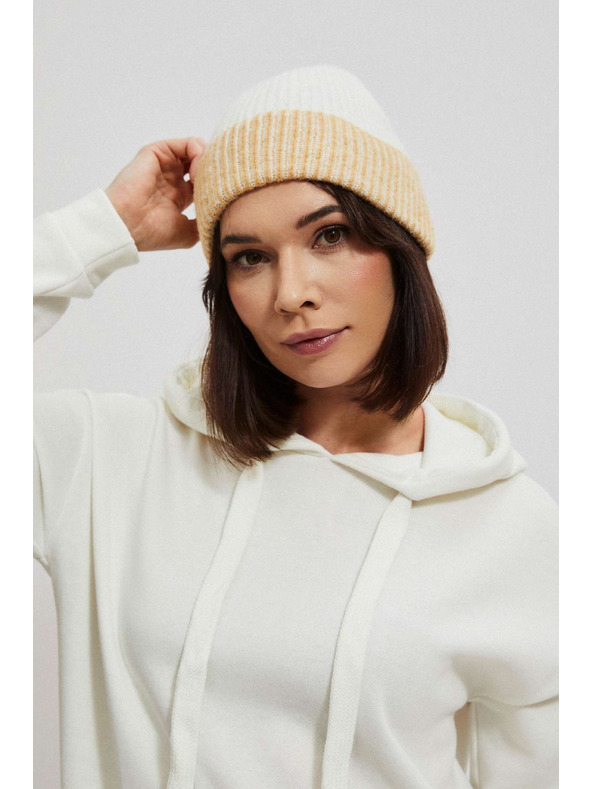 Moodo Oranžno-bela ženska kapa Moodo