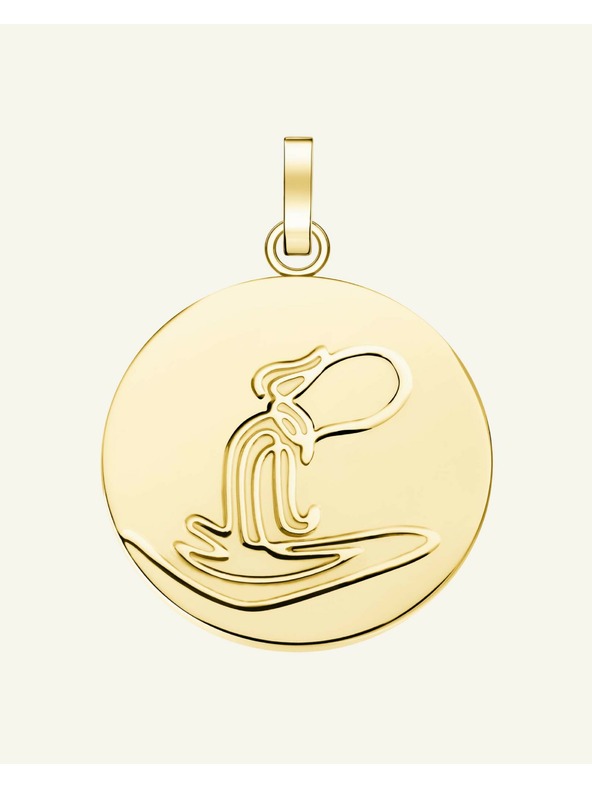 Rosefield Rosefield obesek zlate barve Zodiac Coin Vodnar