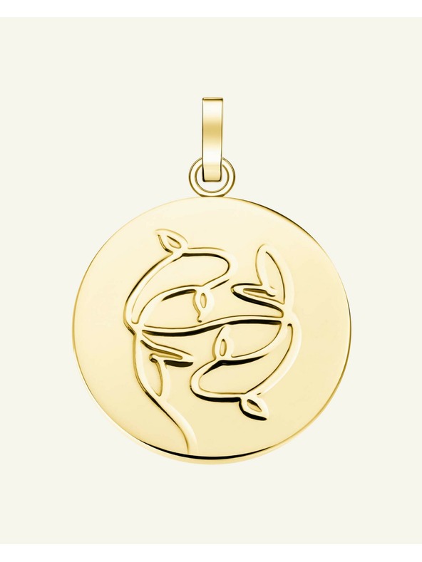 Rosefield Rosefield obesek zlate barve Zodiac Coin Ribe