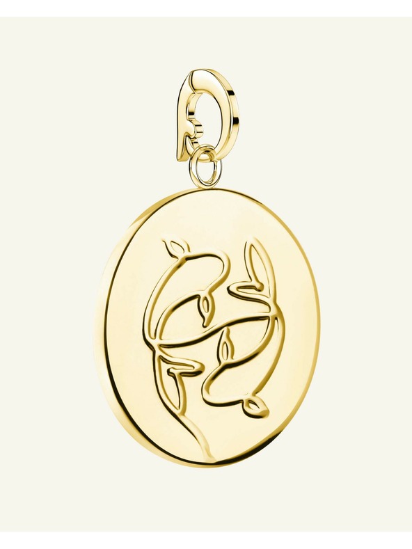 Rosefield Rosefield obesek zlate barve Zodiac Coin Ribe