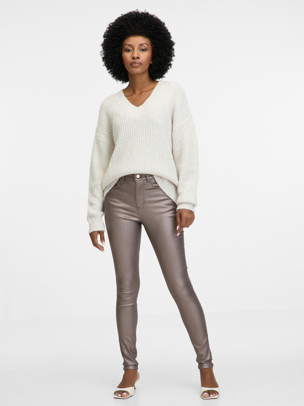 Orsay Bež ženske skinny fit kavbojke ORSAY