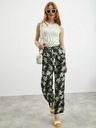 ZOOT.lab Zeleno-črne ženske hlače s cvetličnim vzorcem ZOOT.lab Ena