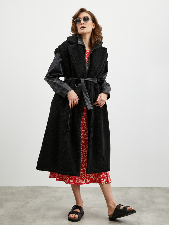 ZOOT.lab Bejž in rdeče vzorčasto midi krilo z razporkom ZOOT.lab Norine