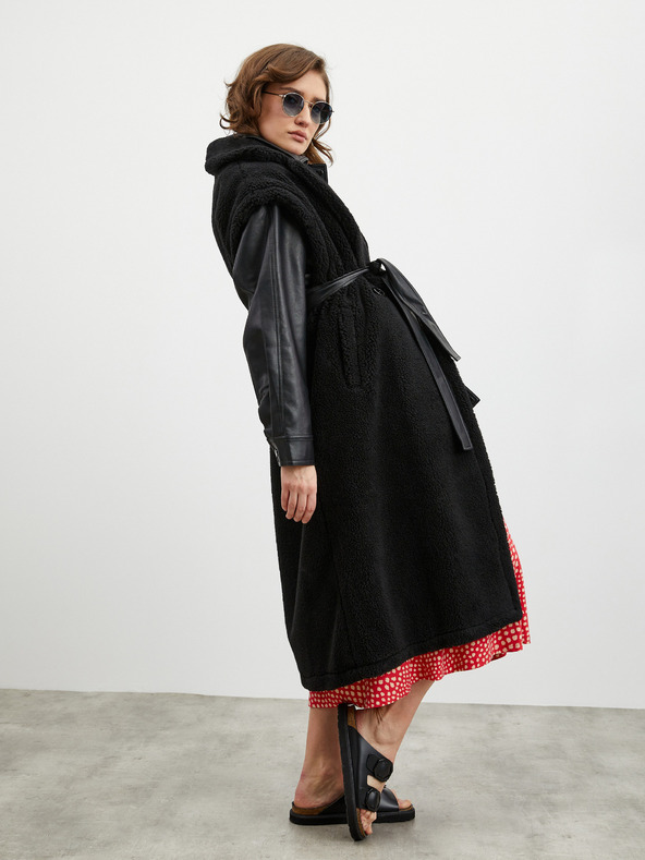 ZOOT.lab Bejž in rdeče vzorčasto midi krilo z razporkom ZOOT.lab Norine