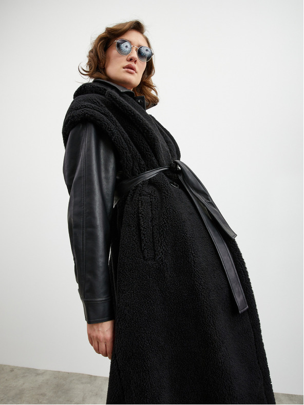 ZOOT.lab Bejž in rdeče vzorčasto midi krilo z razporkom ZOOT.lab Norine