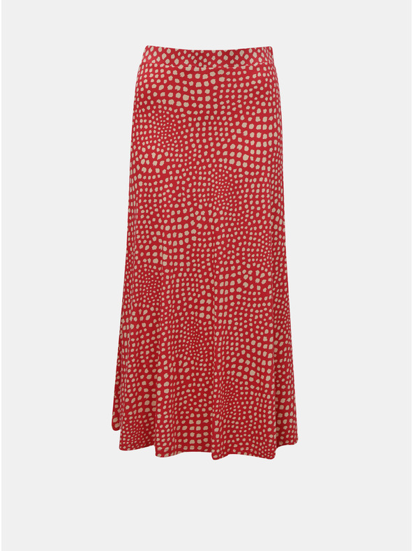 ZOOT.lab Bejž in rdeče vzorčasto midi krilo z razporkom ZOOT.lab Norine