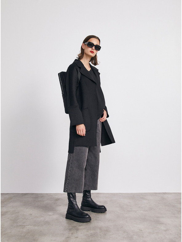 ZOOT.lab Črn ženski plašč iz volne METROOPOLIS by ZOOT.lab Kandis