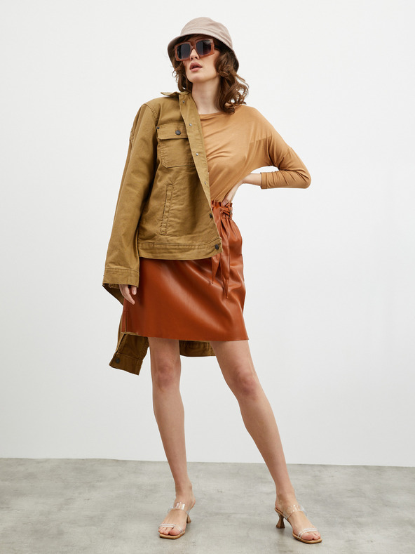 ZOOT.lab Rjavo žensko krilo iz usnja z zavezovanjem ZOOT.lab Ryoko