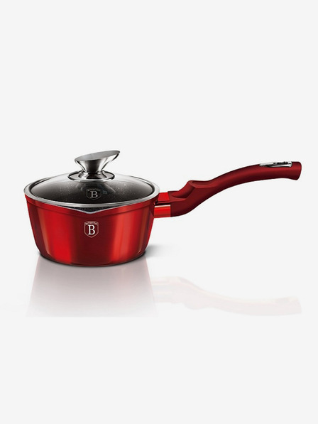 Berlingerhaus Ponev za palačinke s pokrovom z marmornato površino 16 cm Burgundy Metallic Line BERLINGERHAUS
