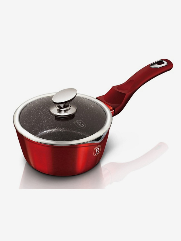 Berlingerhaus Ponev za palačinke s pokrovom z marmornato površino 16 cm Burgundy Metallic Line BERLINGERHAUS