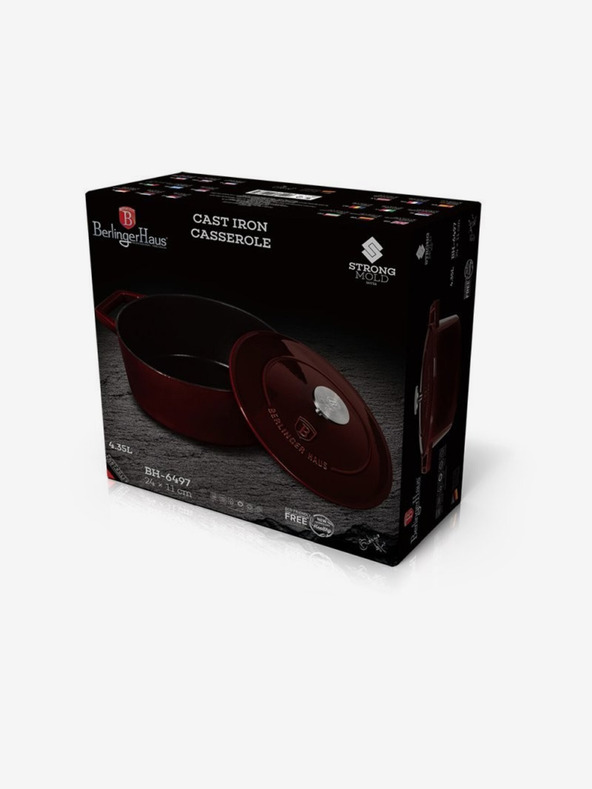 Berlingerhaus Litinast pekač z pokrovko 24 cm Burgundy Line BERLINGERHAUS