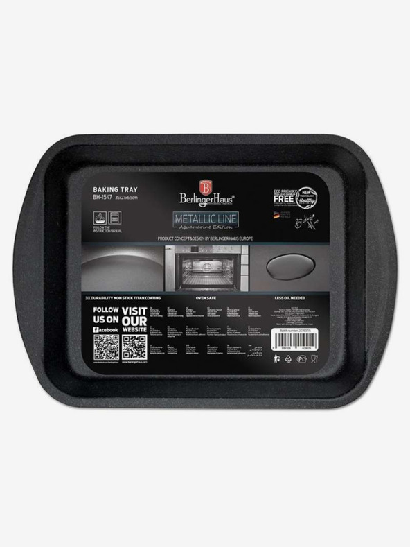 Berlingerhaus Pekač s titanovo površino 35 x 27 cm BERLINGERHAUS Aquamarine Metallic Line