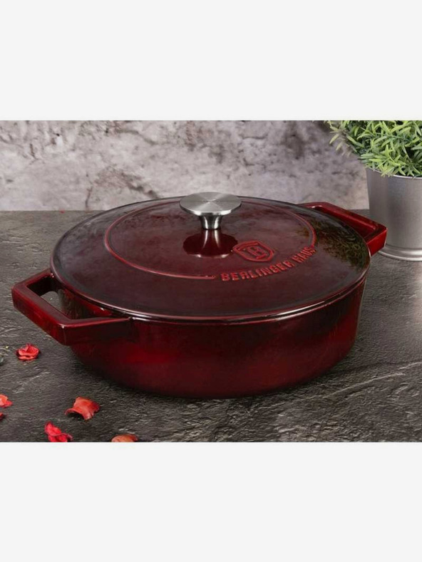 Berlingerhaus Litinast pekač z pokrovko 26 cm Burgundy Line BERLINGERHAUS