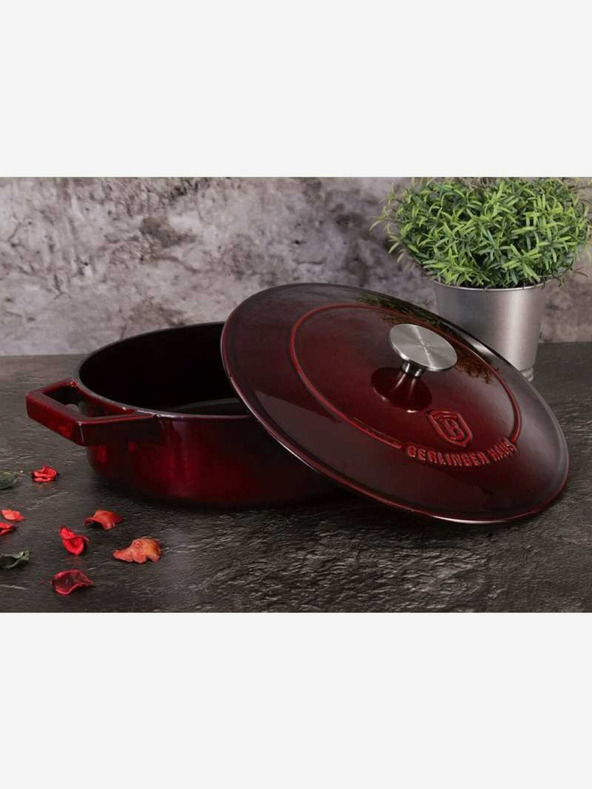 Berlingerhaus Litinast pekač z pokrovko 26 cm Burgundy Line BERLINGERHAUS