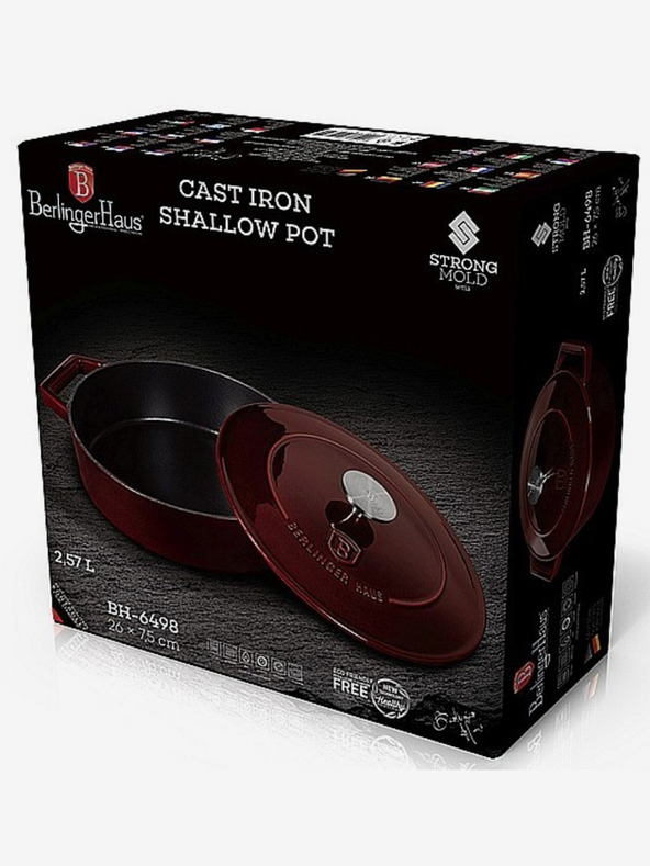 Berlingerhaus Litinast pekač z pokrovko 26 cm Burgundy Line BERLINGERHAUS