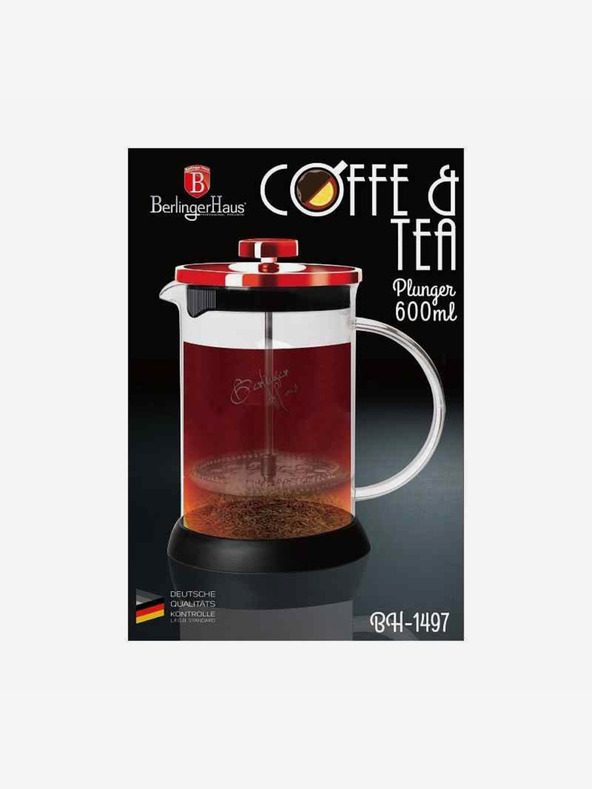 Berlingerhaus Lonček za kavo in čaj French Press 600 ml Burgundija Metallic Line BERLINGERHAUS