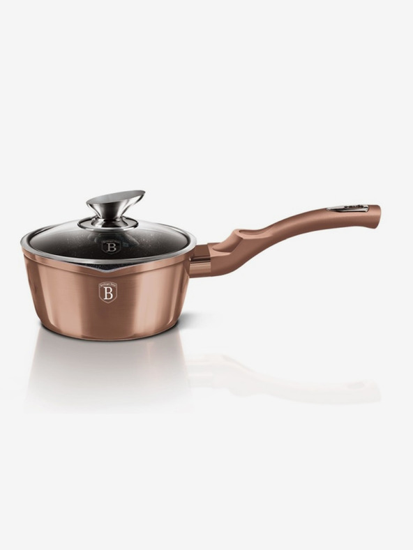 Berlingerhaus Lonec z pokrovko z marmornim povojem 16 cm Rosegold Metallic Line BERLINGERHAUS