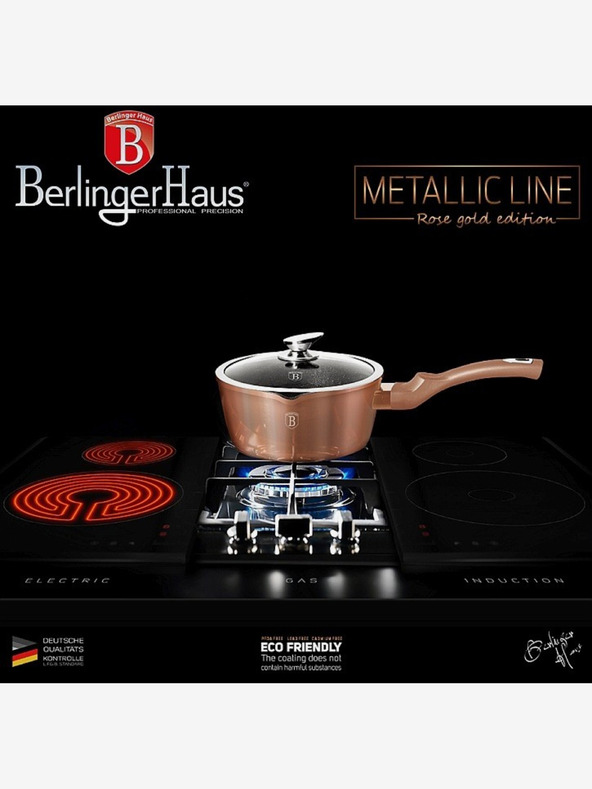 Berlingerhaus Lonec z pokrovko z marmornim povojem 16 cm Rosegold Metallic Line BERLINGERHAUS