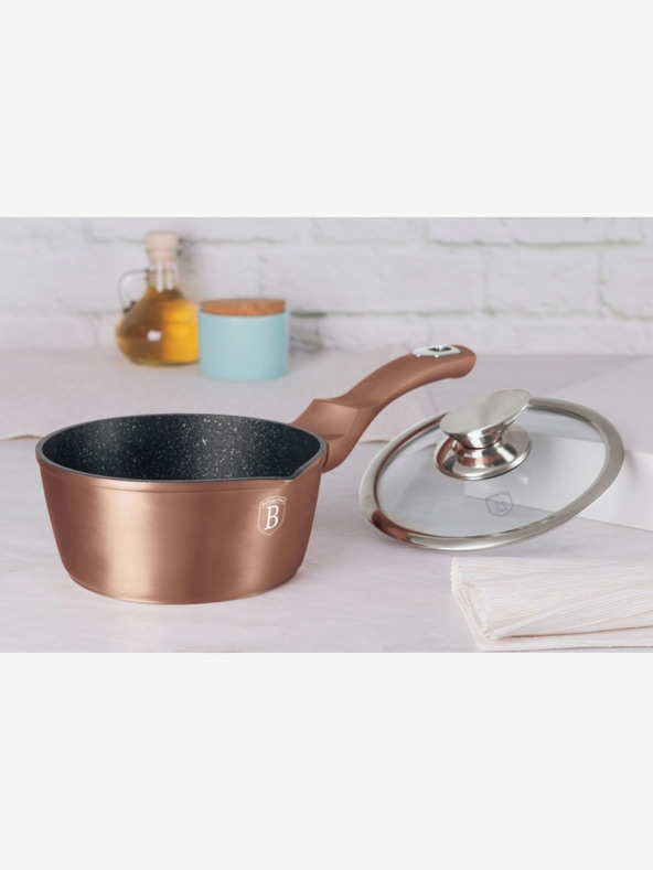 Berlingerhaus Lonec z pokrovko z marmornim povojem 16 cm Rosegold Metallic Line BERLINGERHAUS