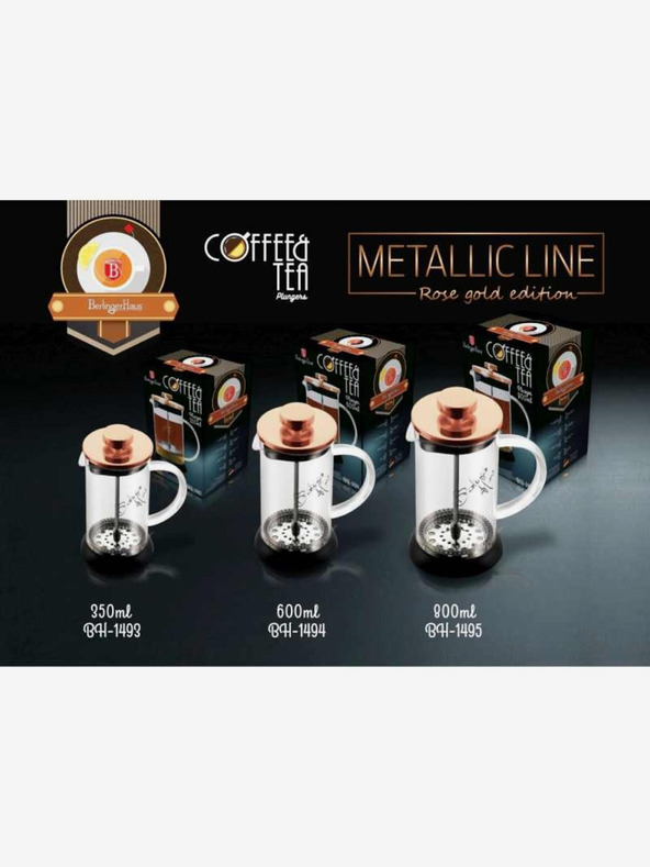 Berlingerhaus Lonček za kavo in čaj French Press 600 ml kolekcija Rosegold BERLINGERHAUS