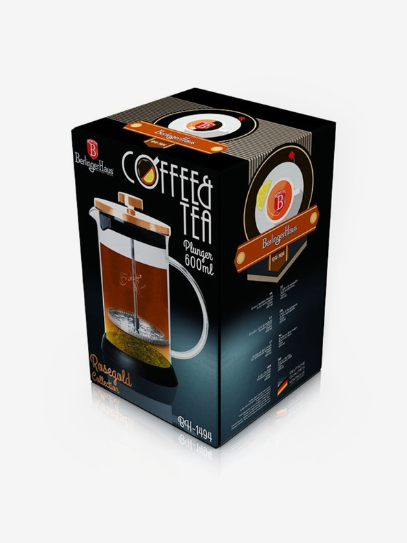 Berlingerhaus Lonček za kavo in čaj French Press 600 ml kolekcija Rosegold BERLINGERHAUS