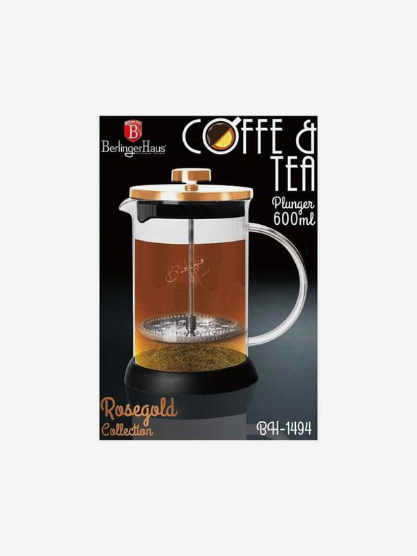 Berlingerhaus Lonček za kavo in čaj French Press 600 ml kolekcija Rosegold BERLINGERHAUS