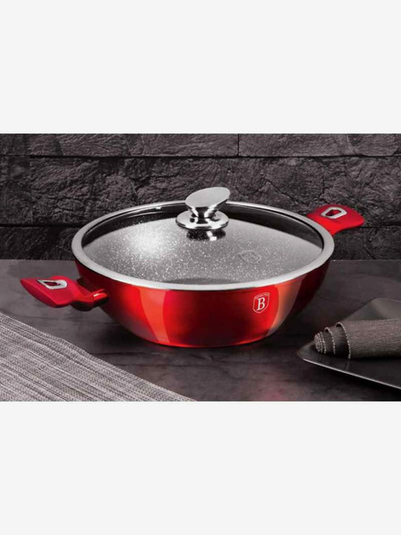 Berlingerhaus Wok ponev z pokrovko 30 cm Burgundy Edition BERLINGERHAUS
