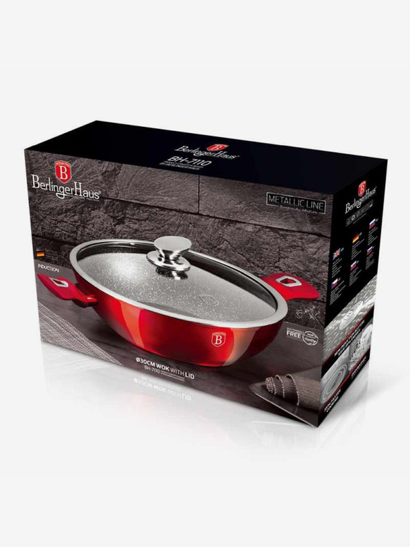 Berlingerhaus Wok ponev z pokrovko 30 cm Burgundy Edition BERLINGERHAUS