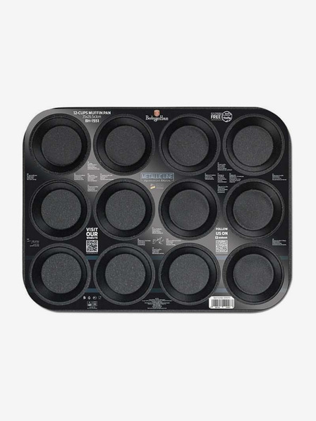 Berlingerhaus BERLINGERHAUS Aquamarine Metallic Line pekač za mafine s titanovo površino (12 kosov)