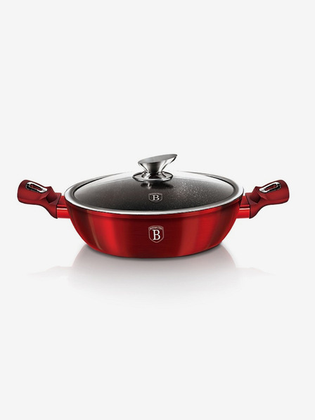 Berlingerhaus Okrogla posoda za peko s površino iz marmorja in pokrovom 32 cm BERLINGERHAUS Burgundy Metallic Line