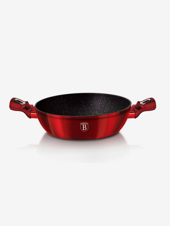 Berlingerhaus Okrogla posoda za peko s površino iz marmorja in pokrovom 32 cm BERLINGERHAUS Burgundy Metallic Line