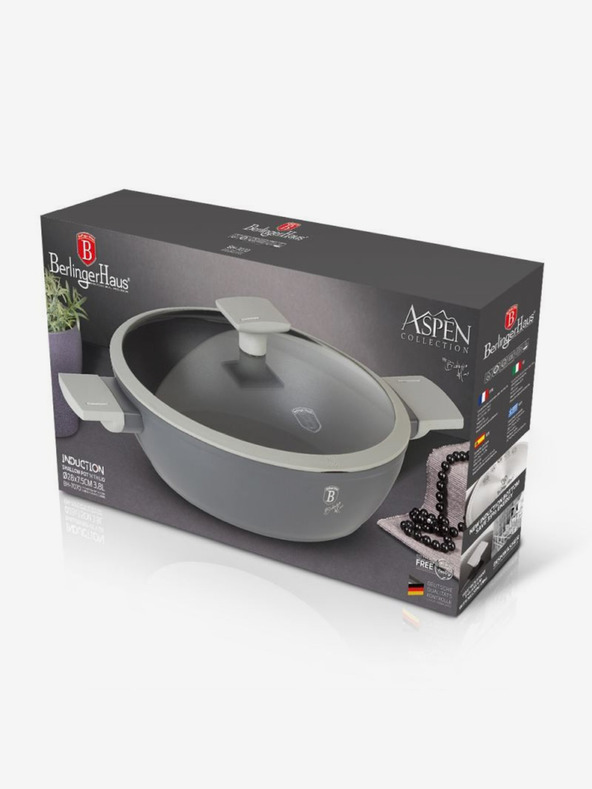 Berlingerhaus Okrogla posoda za peko s pokrovom s titanovo površino 28 cm Aspen Collection BERLINGERHAUS
