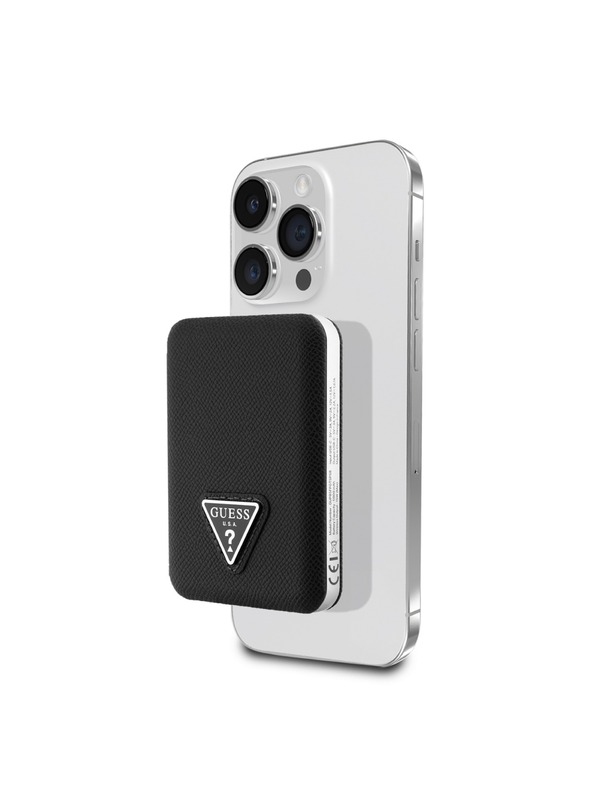 Guess Guess PU Grained Triangle Logo MagSafe Powerbank 5000mAh Črna