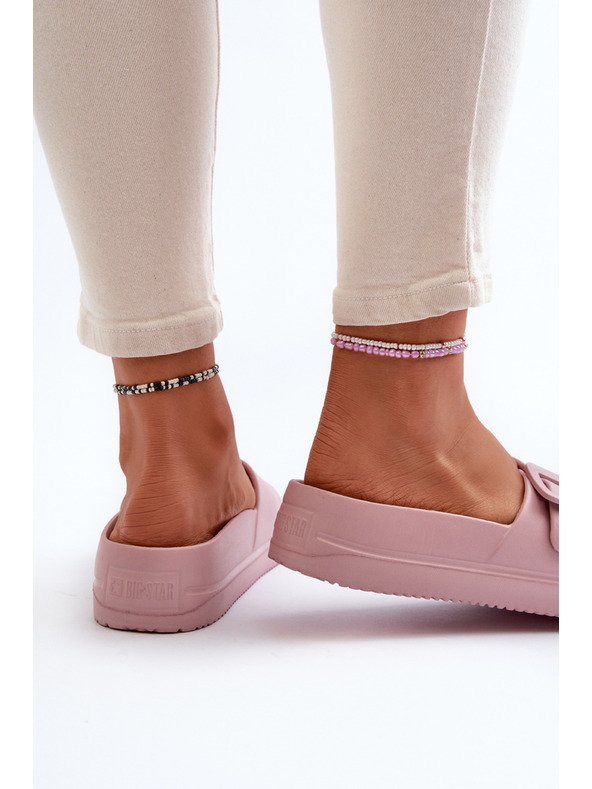 BIG STAR SHOES Ženske pěnové natikače na platformi z zaponko Big Star roza