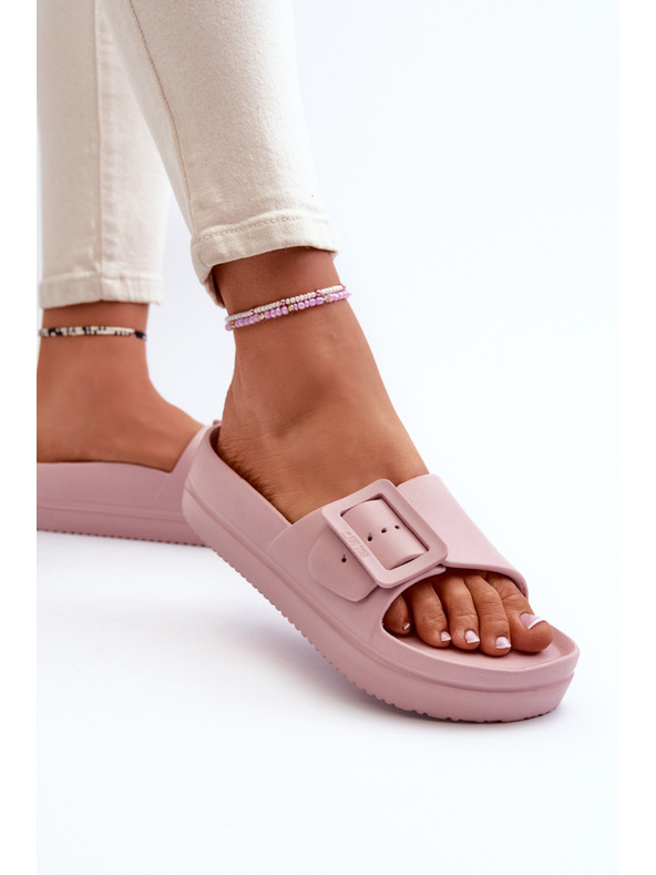 BIG STAR SHOES Ženske pěnové natikače na platformi z zaponko Big Star roza