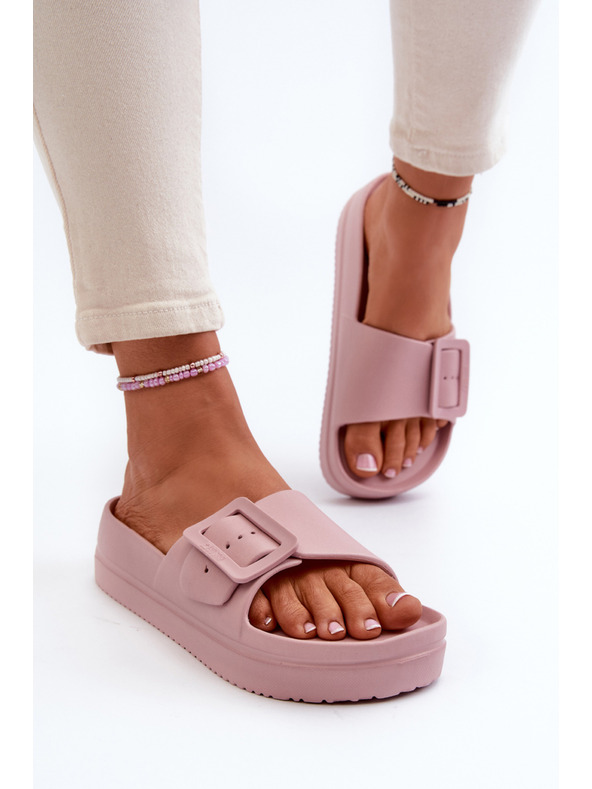 BIG STAR SHOES Ženske pěnové natikače na platformi z zaponko Big Star roza