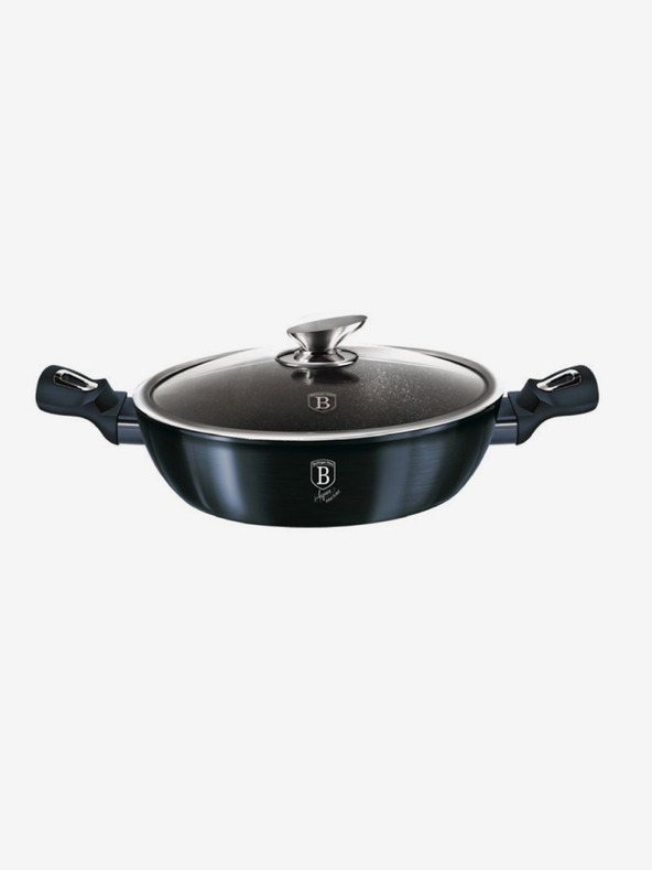 Berlingerhaus Okrogel pekač z marmornim povojem in pokrovom 28 cm BERLINGERHAUS Metallic Line Aquamarine Edition