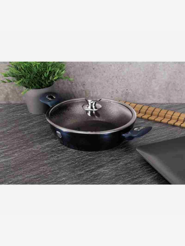 Berlingerhaus Okrogel pekač z marmornim povojem in pokrovom 28 cm BERLINGERHAUS Metallic Line Aquamarine Edition