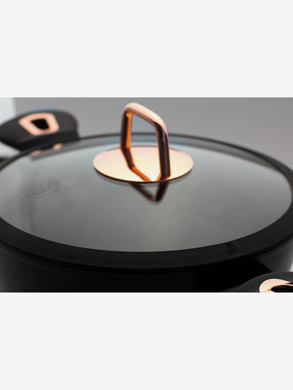 Berlingerhaus Posoda za peko s pokrovom in marmornato površino 28 cm Black Rose Collection BERLINGERHAUS