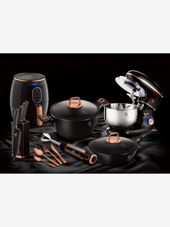 Berlingerhaus Posoda za peko s pokrovom in marmornato površino 28 cm Black Rose Collection BERLINGERHAUS