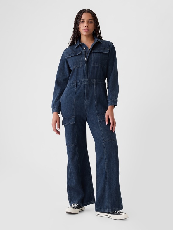 GAP Gap Utility Denim Cargo Jumpsuit