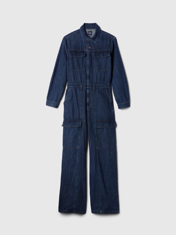 GAP Gap Utility Denim Cargo Jumpsuit
